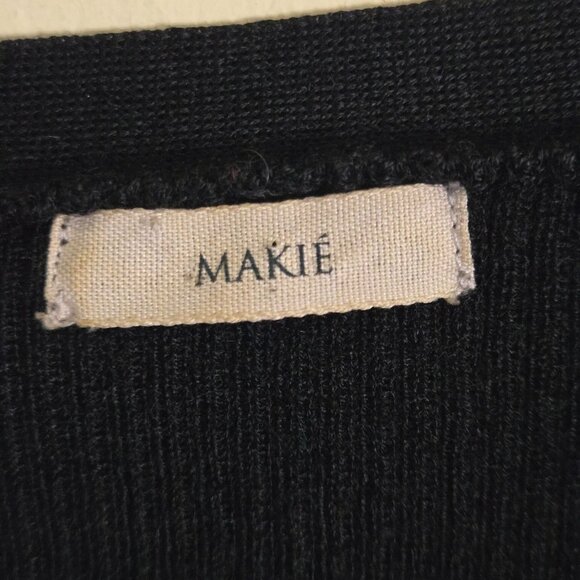 Makié 100% Cashmere Navy Quiet Luxury V-neck Cardigan Sweater Size S/M - Picture 5 of 7